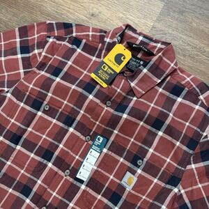 NWT Carhartt Rugged Flex Lightweight Short Sleeve Plaid Shirt Men's Sz S Workers